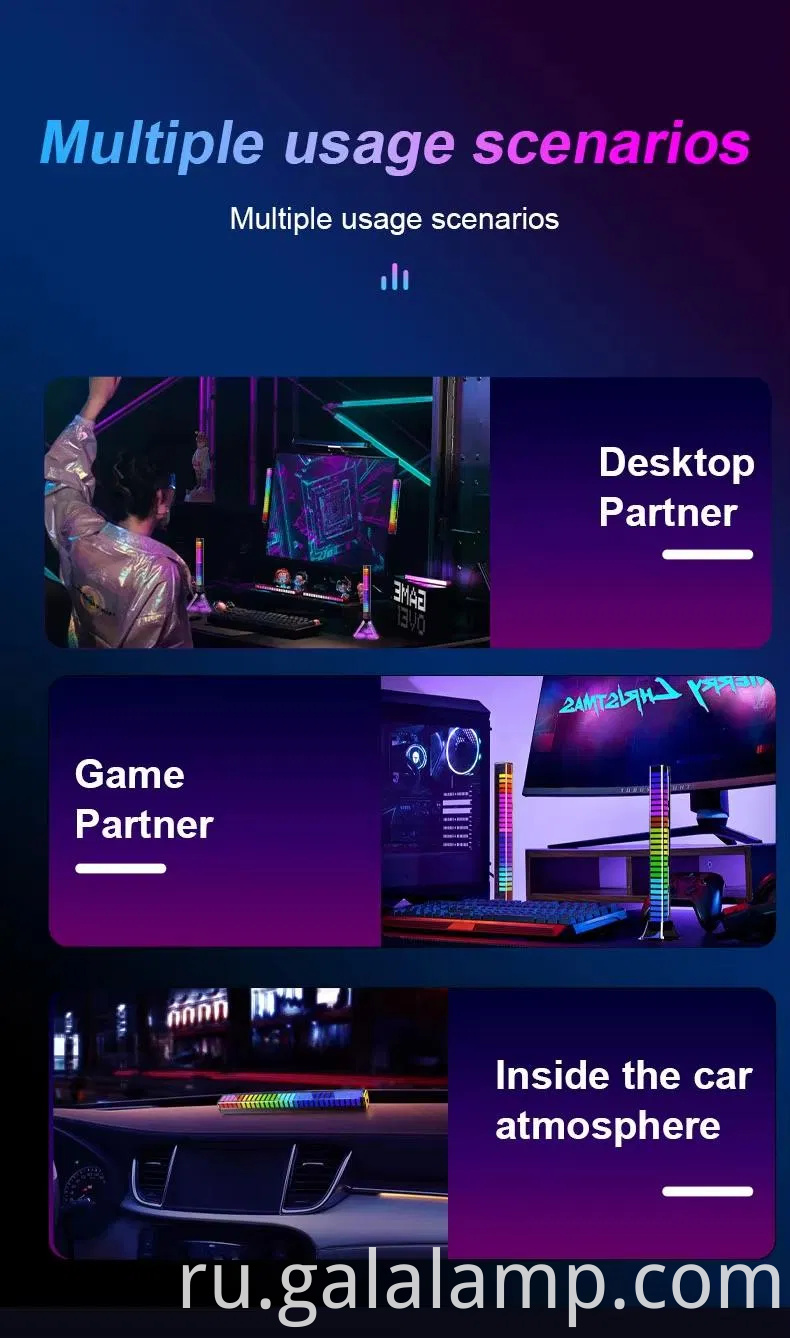 Умный приложение-контролируемое автомобильное окружающее освещение с эффектами ритма